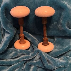 Vintage White Ceramic Door Knobs